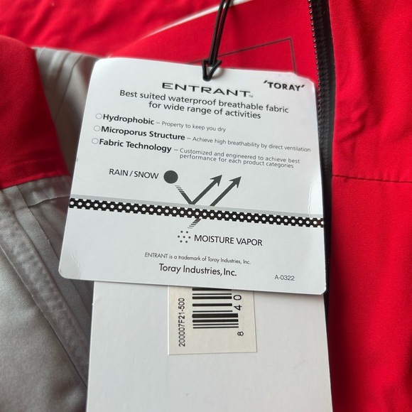 Stio Men's 100% Nylon Rain Jacket Red Waterproof Pockets Soft Shell Full Zip XL - Picture 12 of 14